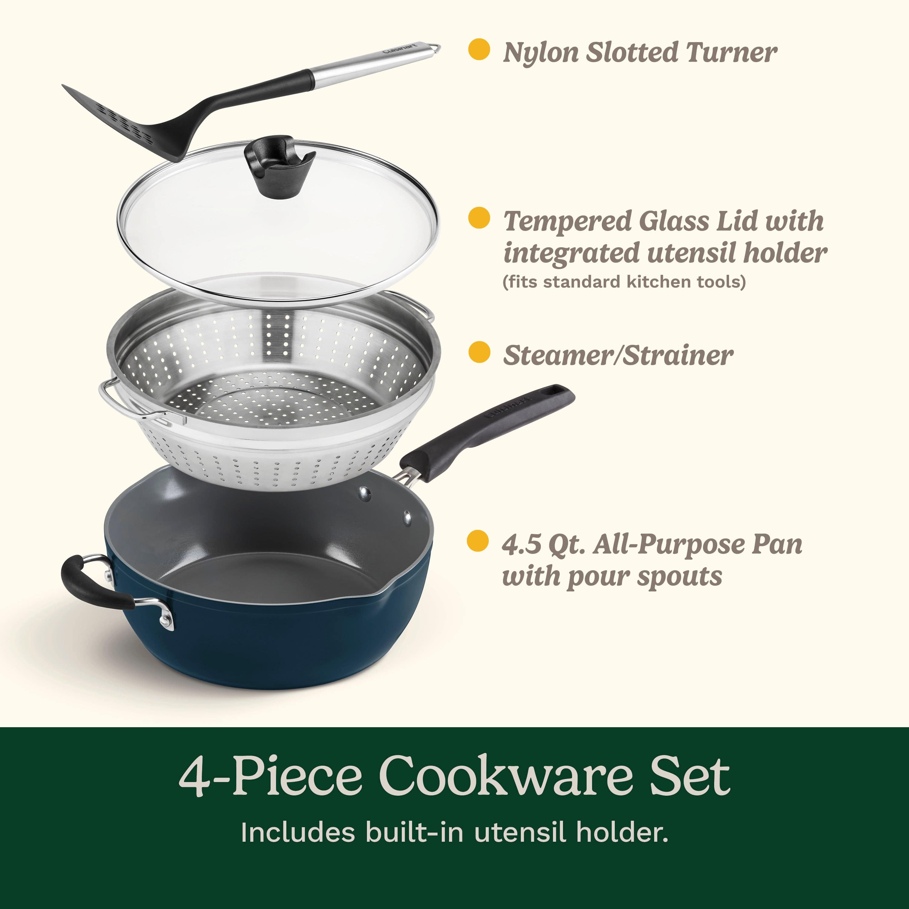 Cuisinart Preferred Pan 4-Pc Set, Nouveau Navy