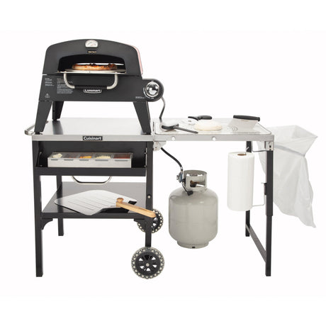 Cuisinart Prep 'n Cook Outdoor Table and Grill Stand, Black Stainless