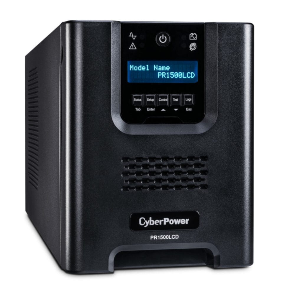 CyberPower PR1500LCD Smart App Sinewave UPS System, 1500VA/1500W, 8 Outlets, AVR, Mini-Tower, Black - Certified Refurbished