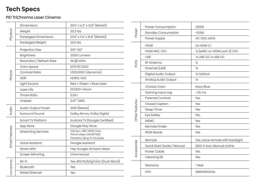 Hisense UHD Laser Short Throw Projector - Certified Refurbished