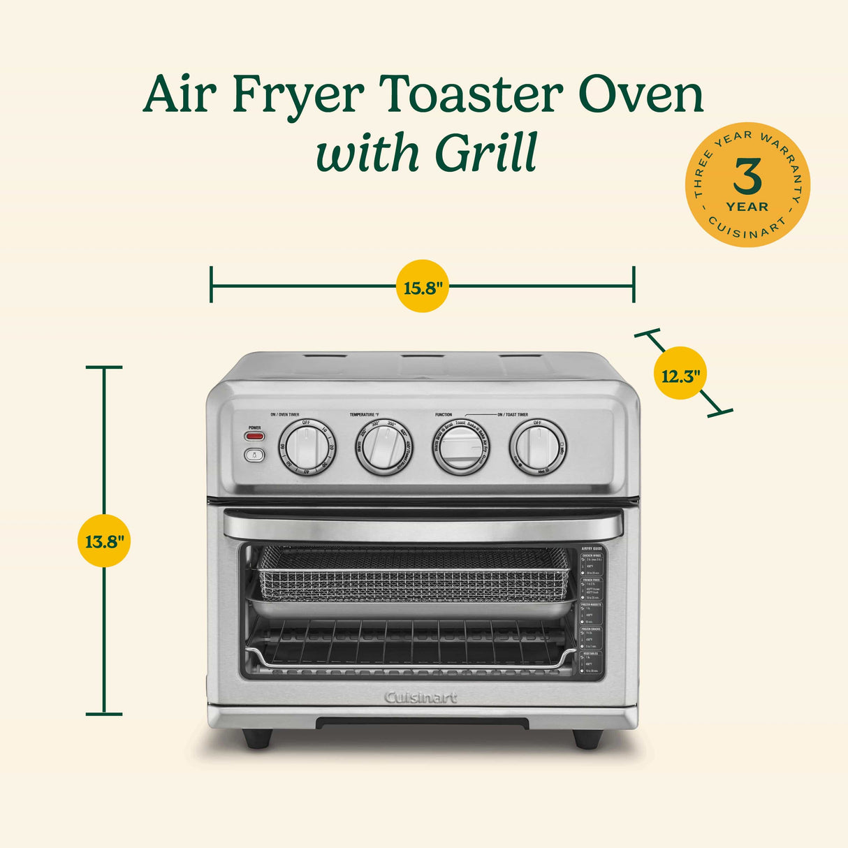 Cuisinart Air Fryer Toaster Oven with Grill, Silver