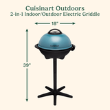 Cuisinart Portable 2-in-1 Indoor/Outdoor Electric Griddle, Blue