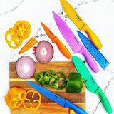 Cuisinart 12 Piece Nonstick Color Knife Set with Blade Guards, Multicolor