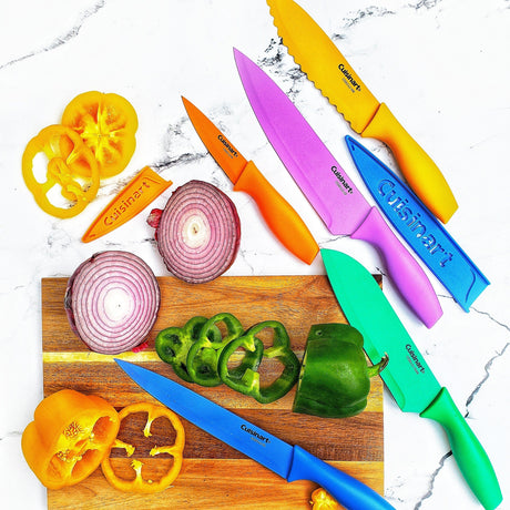 Cuisinart 12 Piece Nonstick Color Knife Set with Blade Guards, Multicolor