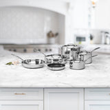 Cuisinart Custom-Clad 5-Ply Stainless Steel 10 Piece Cookware Set, Silver