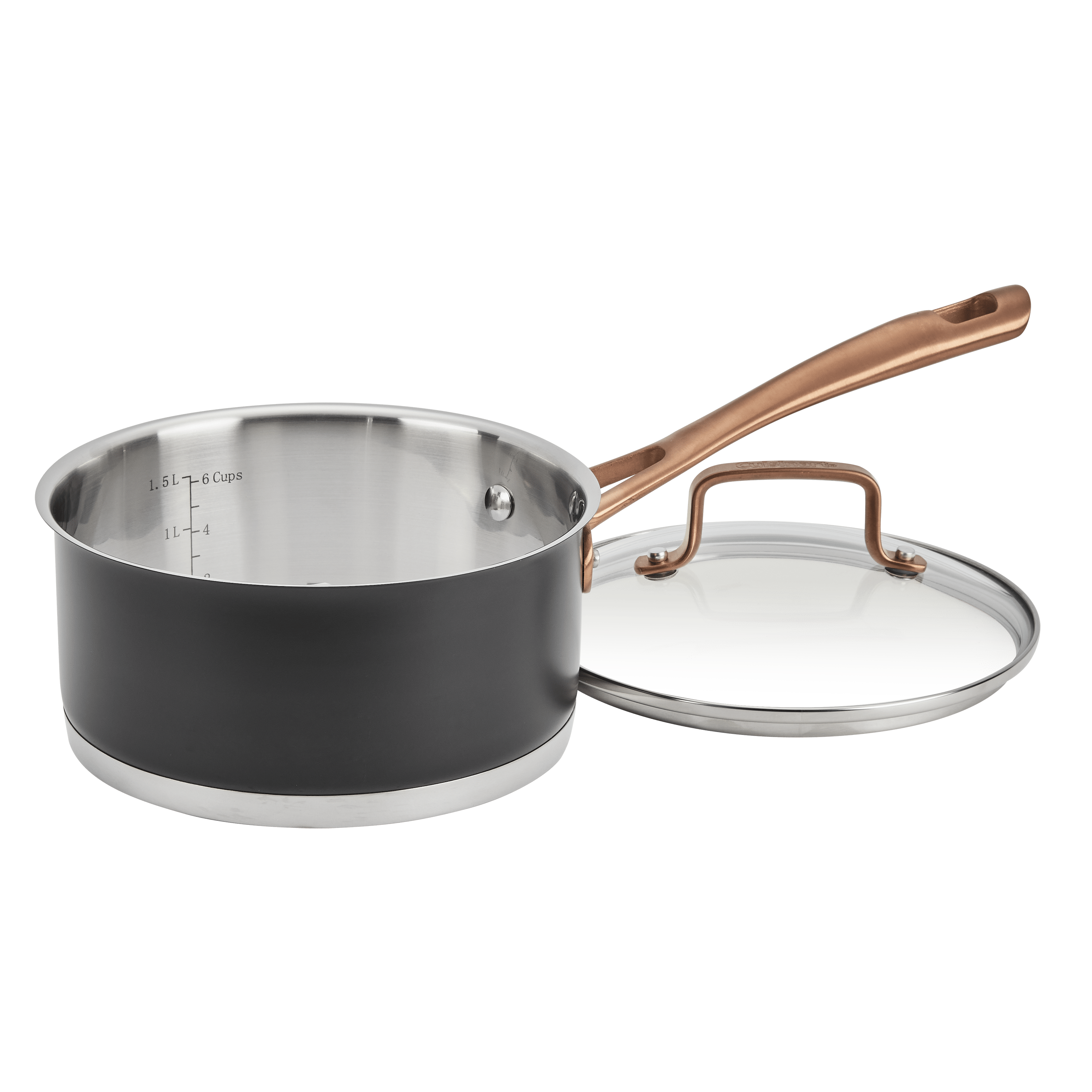 Cuisinart Matte Black Elegance 1.5qt Saucepan with Cover, Black