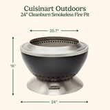 Cuisinart 24” Cleanburn Smokeless Fire Pit, Black