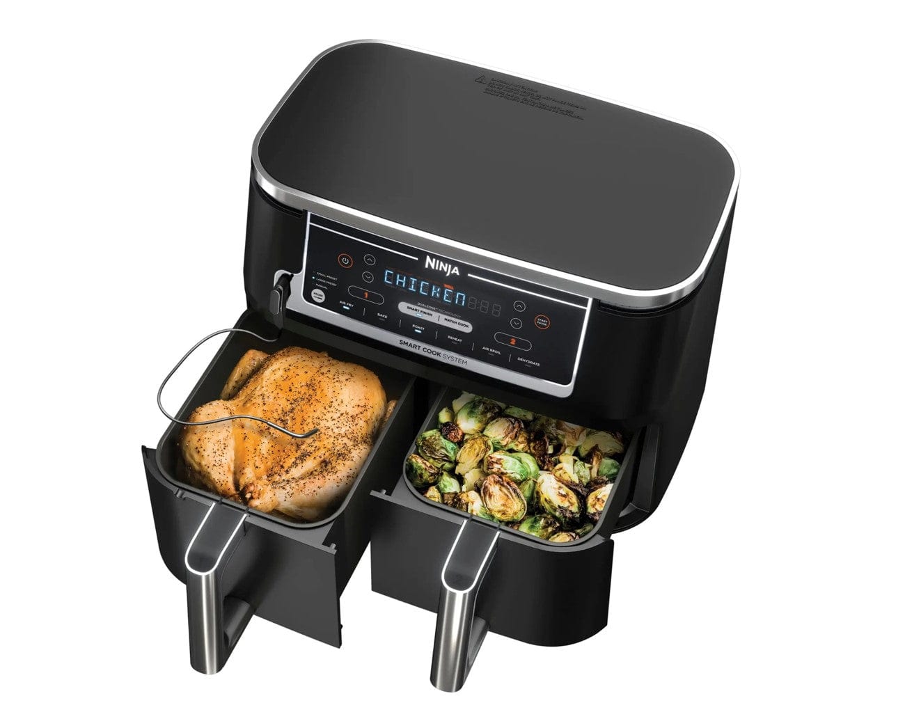 Ninja Foodi 6-in-1 10-qt. XL 2-Basket Air Fryer with DualZone Technology, Black - Certified Refurbished