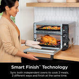 Ninja 12-in-1 Smart FlexDoor, Thermometer, Rapid Top Convection and Air Fry Bottom Double Oven, Toaster Oven, Stainless Steel - Open Box
