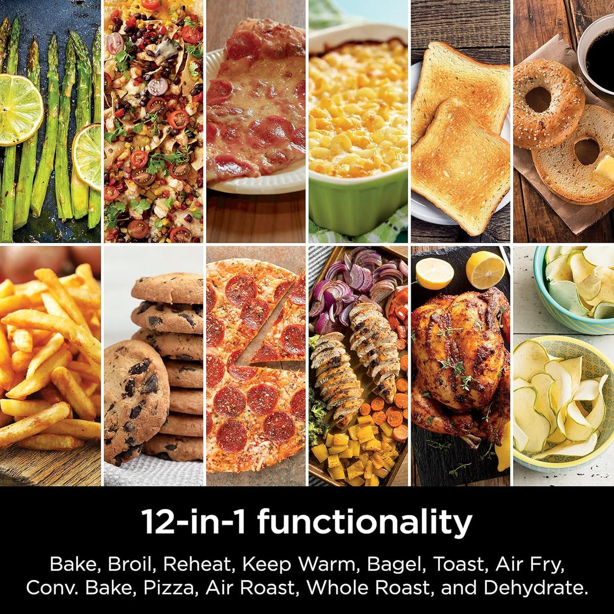 Ninja 12-in-1 Smart FlexDoor, Thermometer, Rapid Top Convection and Air Fry Bottom Double Oven, Toaster Oven, Stainless Steel - Open Box