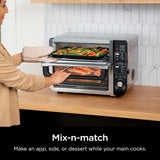 Ninja 12-in-1 Smart FlexDoor, Thermometer, Rapid Top Convection and Air Fry Bottom Double Oven, Toaster Oven, Stainless Steel - Open Box