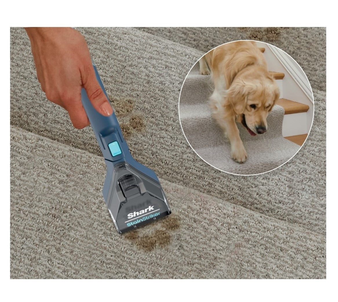 Shark CarpetXpert with Stain Striker, Upright Carpet Upholstery Cleaner Carpet Shampooer, Navy - Open Box