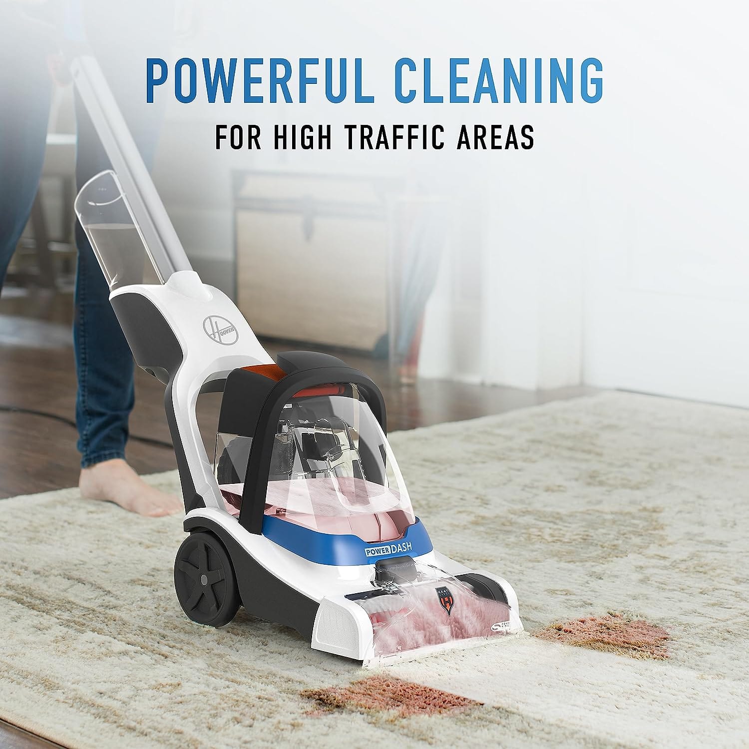 Hoover PowerDash Pet Compact Carpet Cleaner, Shampooer Machine, Lightweight, FH50700, Blue - Certified Refurbished