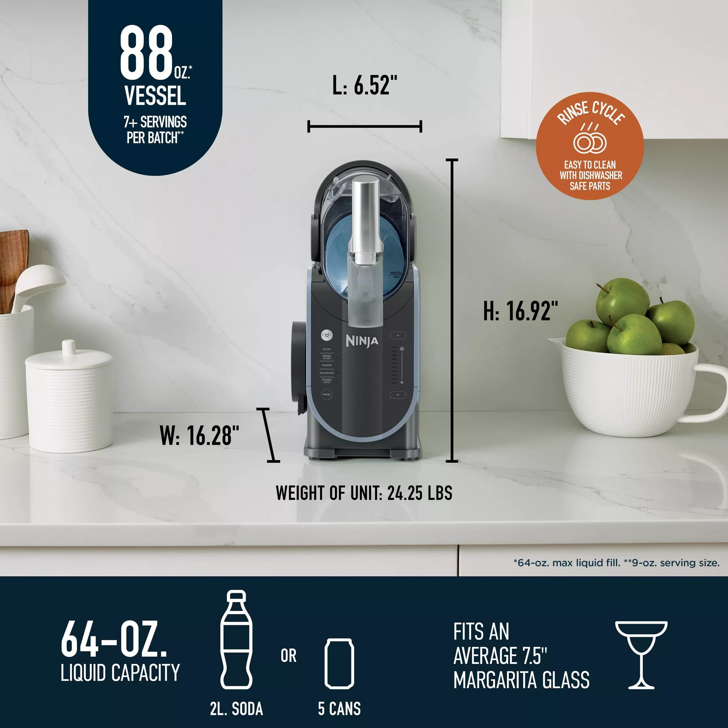 Ninja SLUSHi™ 88 oz. Professional Frozen Drink Maker, Black - Certified Refurbished