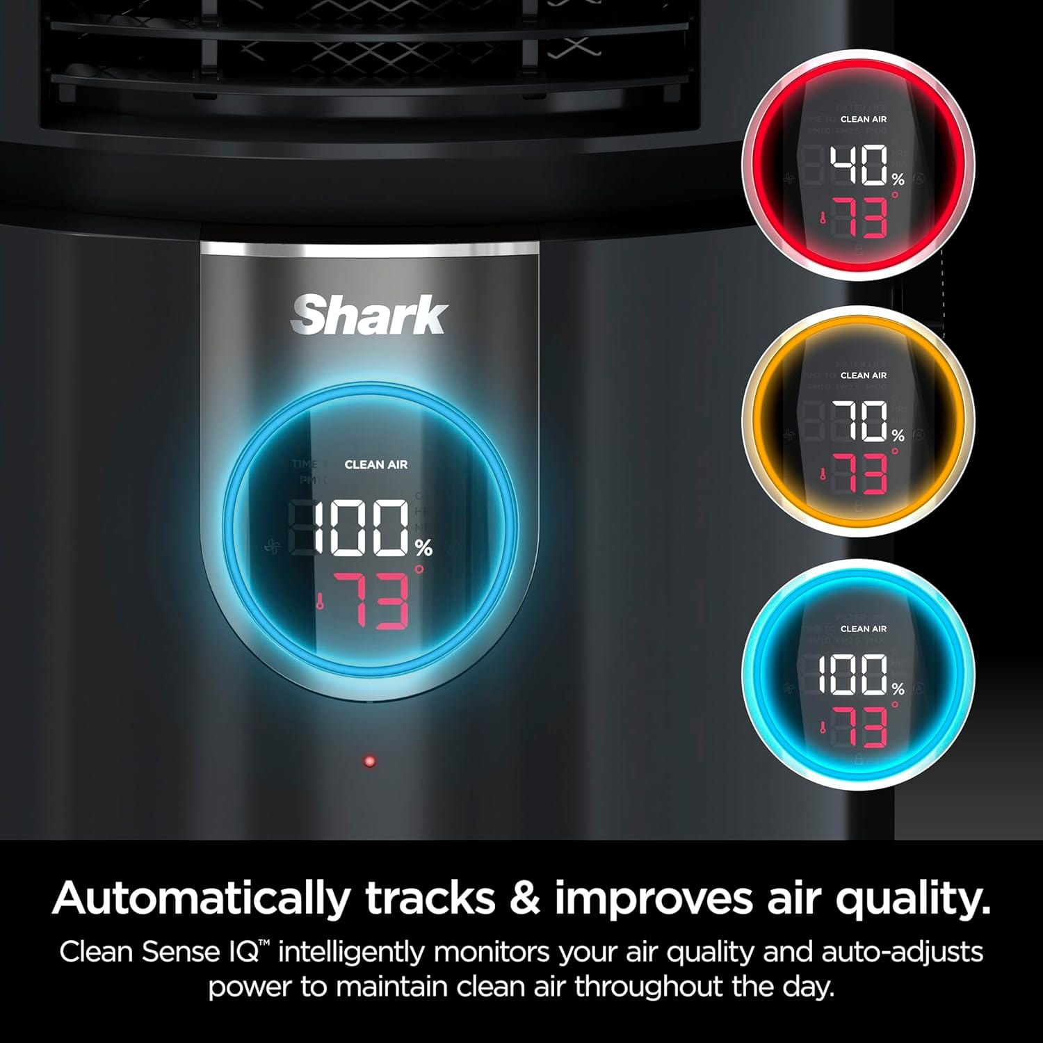 Shark 3-in-1 Max 1000 Sq.Ft with NanoSeal HEPA, Cleansense IQ, Odor Lock Heater & Fan Air Purifier, Charcoal Grey - Certified Refurbished