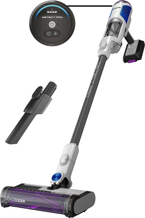Shark Detect Pro Cordless HEPA QuadClean Multi-Surface Stick Vacuum, 40-Minute Runtime, 8" Crevice Tool, Grey/Blue - Open Box
