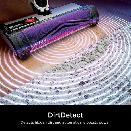 Shark Detect Pro Cordless HEPA QuadClean Multi-Surface Stick Vacuum, 40-Minute Runtime, 8" Crevice Tool, Grey/Blue - Open Box
