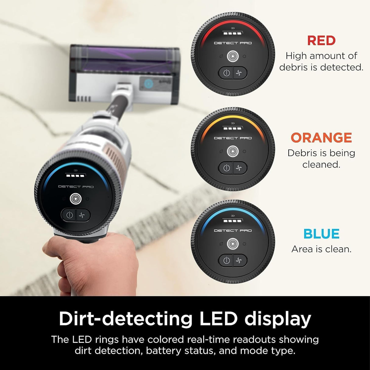 Shark Detect Pro Cordless Stick QuadClean Multi-Surface Brushroll, Lightweight Vacuum, Dark Grey/Tea Green - Certified Refurbished