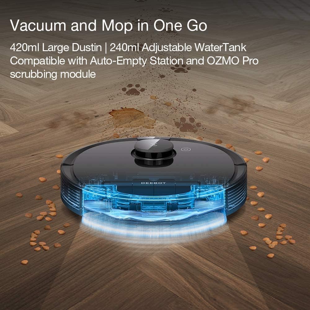 Ecovacs R-OZT8PLUS Robotic DEEBOT T8+ Vacuum & Mop Robot, Laser Mapping, Obstacle Detection, Grey - Certified Refurbished