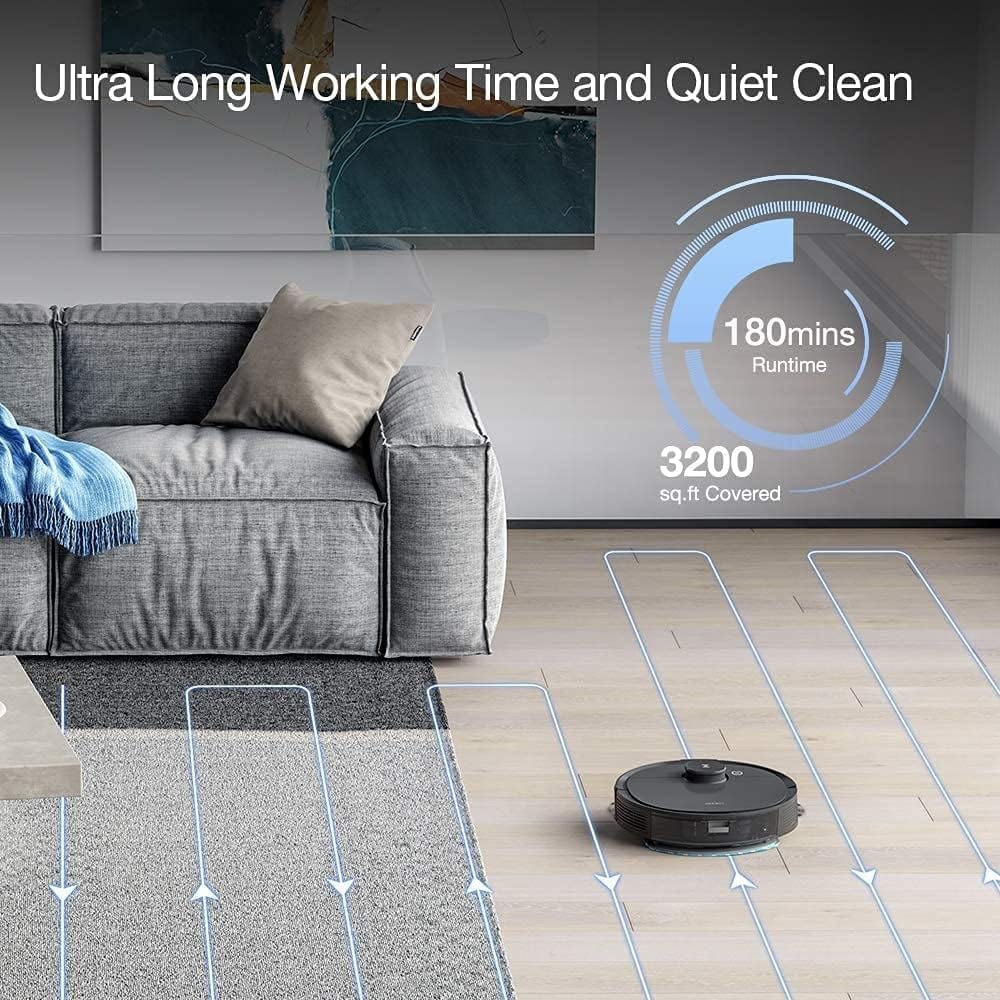 Ecovacs R-OZT8PLUS Robotic DEEBOT T8+ Vacuum & Mop Robot, Laser Mapping, Obstacle Detection, Grey - Certified Refurbished