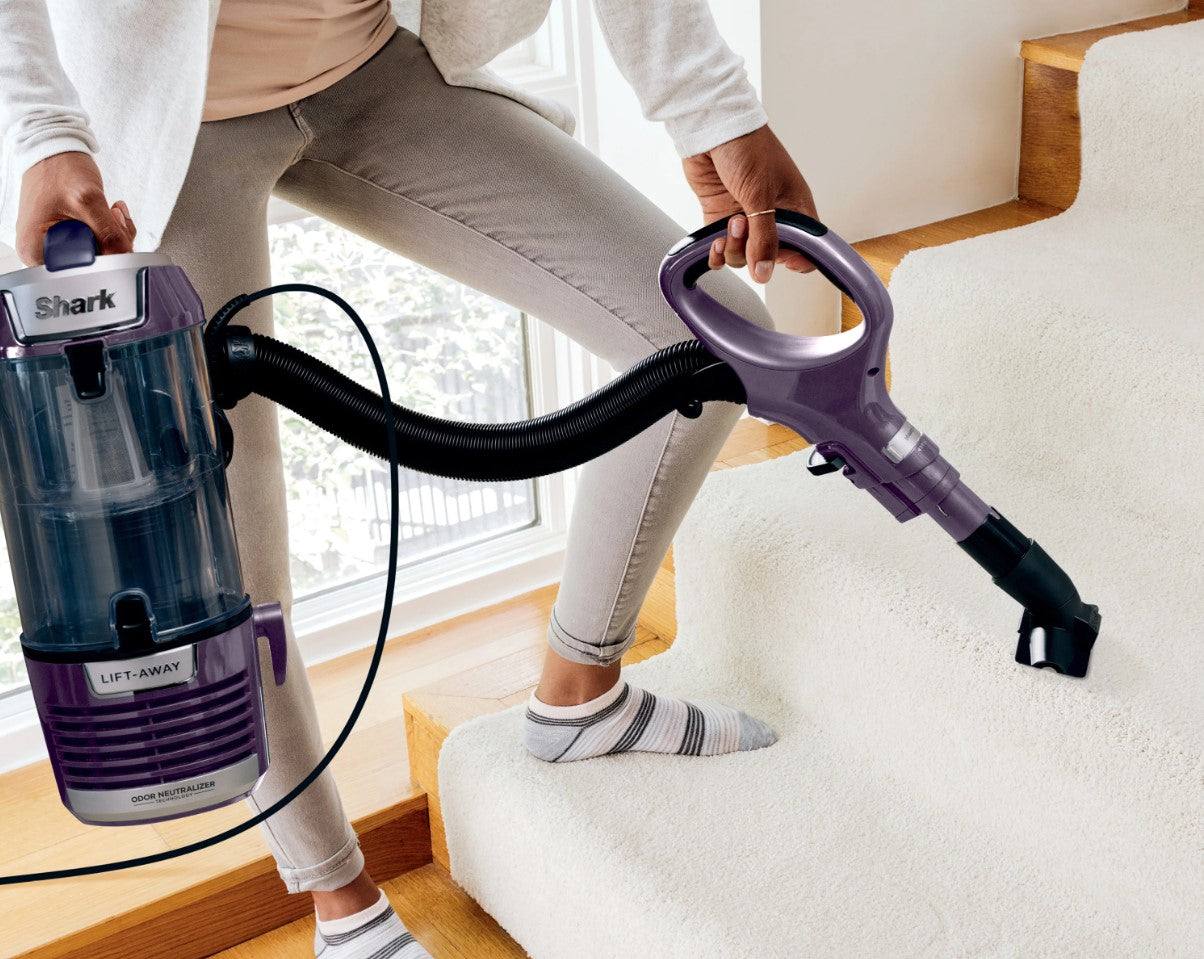 Shark R-ZD550 Lift-Away with PowerFins HairPro & Odor Neutralizer Technology Upright Multi Surface Vacuum, Mauve - Restored