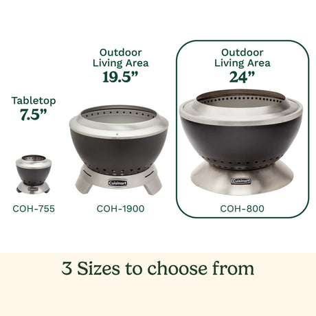 Cuisinart 24” Cleanburn Smokeless Fire Pit, Black