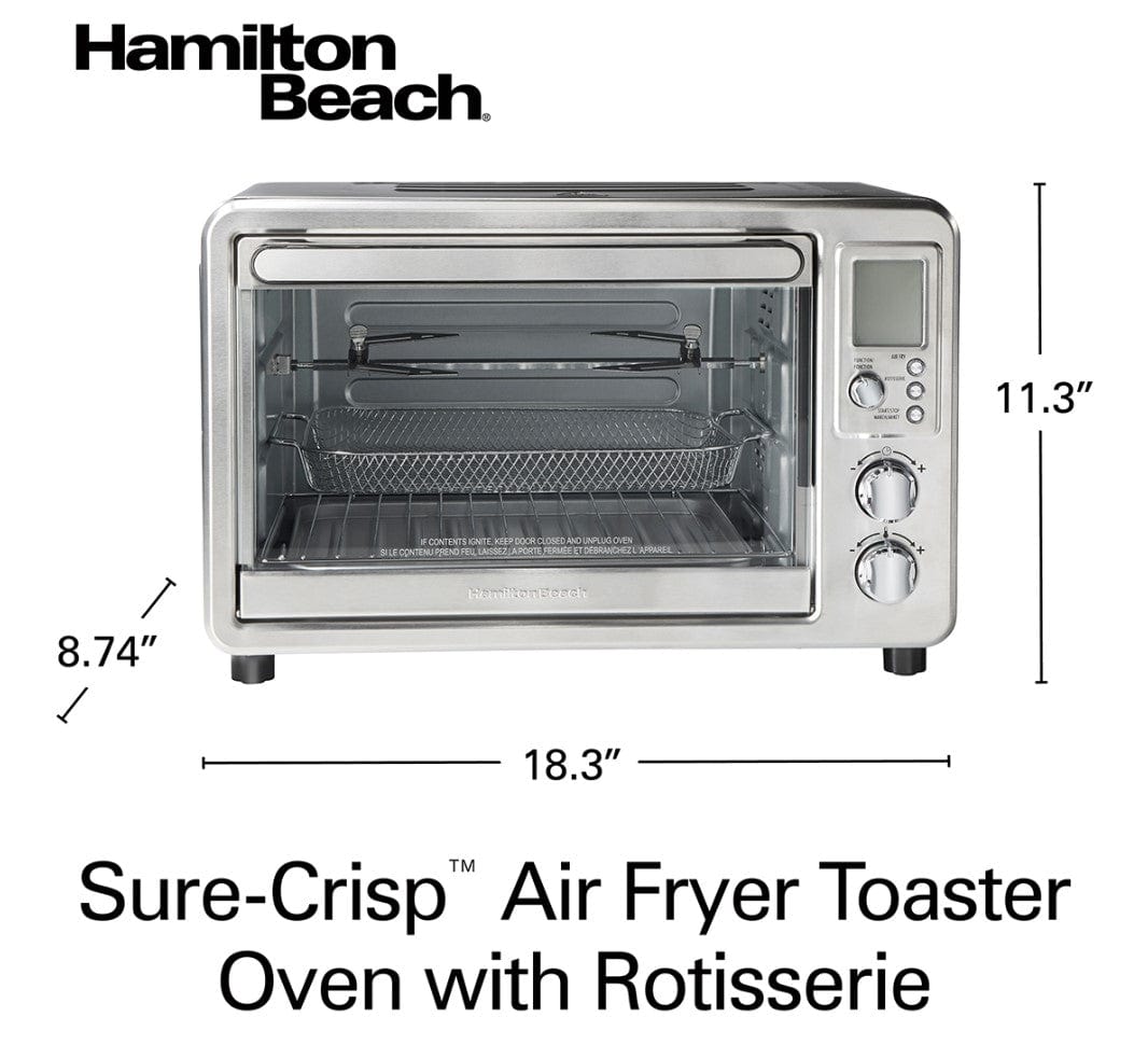 Hamilton Beach Sure-Crisp Digital Air Fryer Toaster Oven with Rotisserie - Certified Refurbished