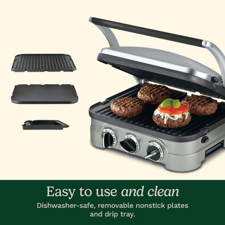 Cuisinart Griddler® Indoor Grill - Griddle and Panini Press, Silver