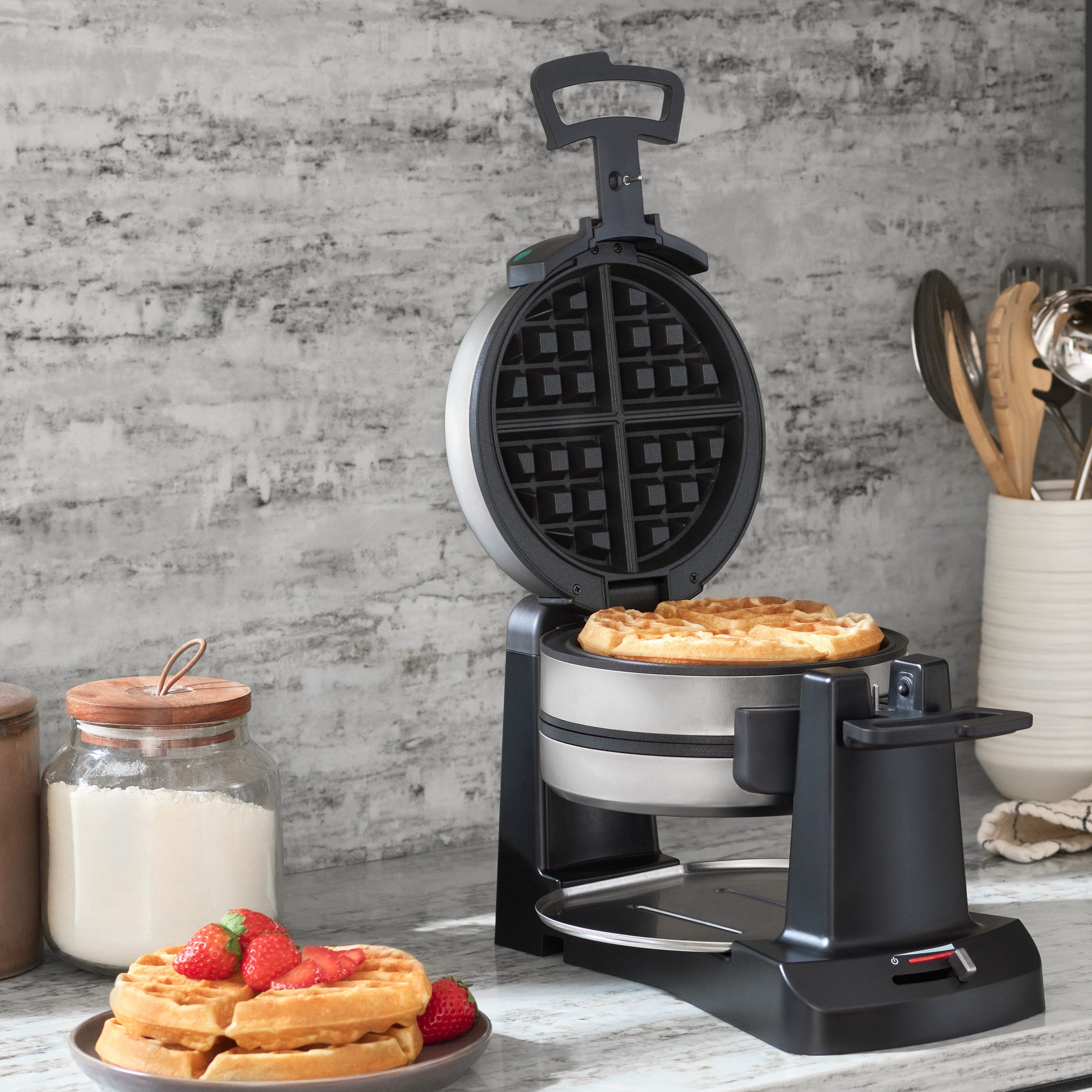 Cuisinart Double Flip Belgian Waffle Maker, Black