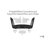 Netgear RAX70 Nighthawk AX6600 Tri-Band WIFI 6 Router - Certified Refurbished
