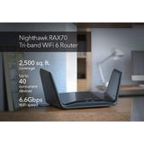 Netgear RAX70 Nighthawk AX6600 Tri-Band WIFI 6 Router - Certified Refurbished