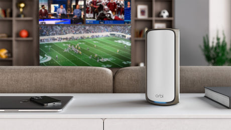 Netgear Orbi 970 Series RBE973S Quad-Band WiFi 7 Mesh System, 3-Pack (Router + 2 Satellites), 27Gbps, Covers Up to 10000 Sq. Ft., White