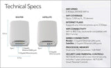 Netgear RBK763 Orbi AX5400 Tri-band WiFi 6 Mesh System, 5.4Gbps, 1 Router + 2 Satellites - Certified Refurbished