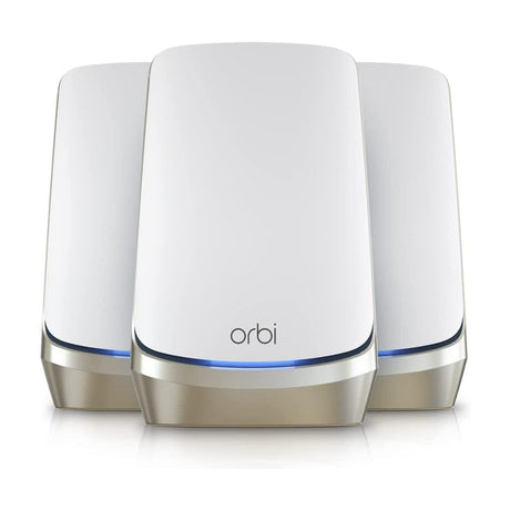 Netgear RBKE963 Orbi 960 Series AXE11000 Quad-Band Mesh Wi-Fi 6E System 3-pack White - Certified Refurbished