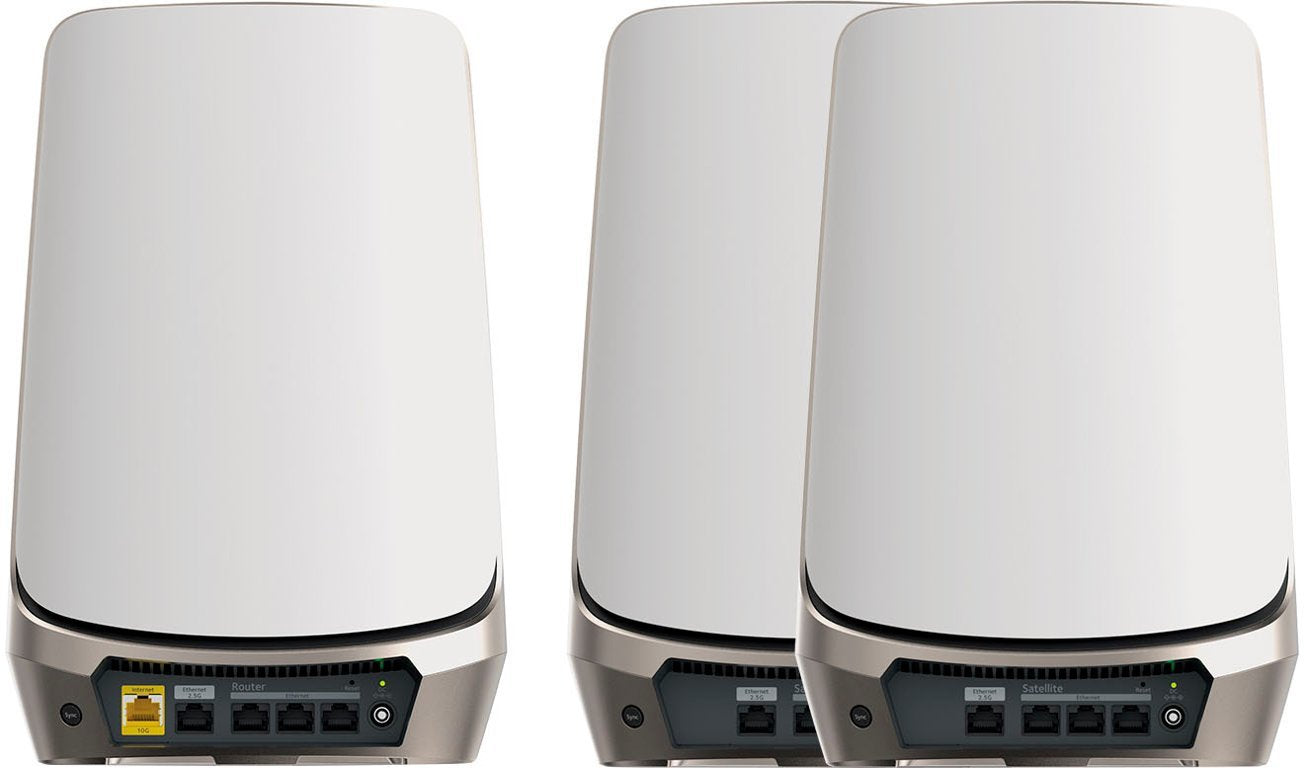 NETGEAR Orbi Quad-Band WiFi 6E Mesh System Router 3 Pack-White