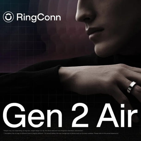 RingConn Gen 2 Air Ultra-Thin Smart Ring with Health Tracking and AI for Proactive Wellness, Size 7, Galaxy Silver