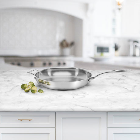 Cuisinart Custom-Clad 5-Ply 12" Fry Pan with Helper Handle, Silver