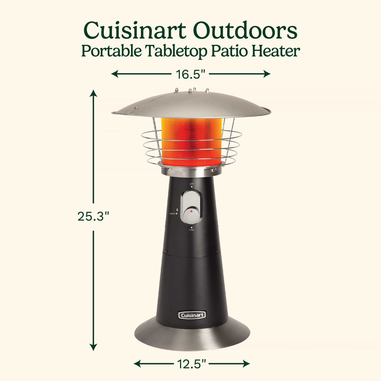 Cuisinart Portable Tabletop Patio Heater, Black