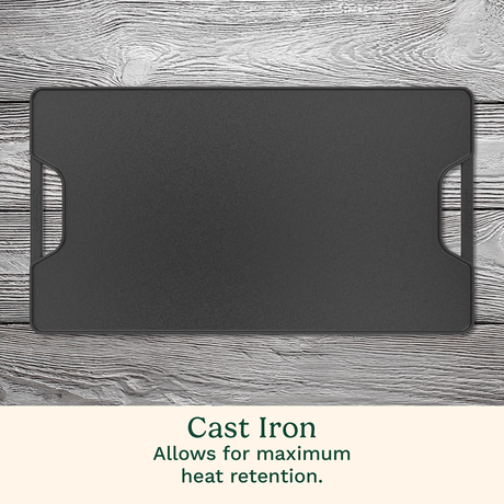 Cuisinart Reversable 2-in-1 Cast Iron Grill/Griddle Plate, Black