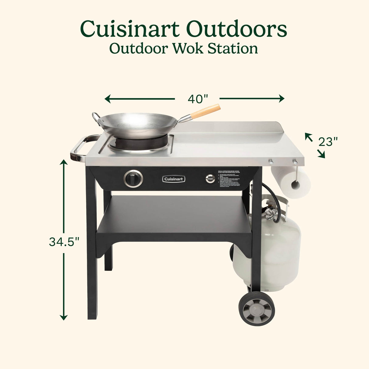 Cuisinart Outdoor Wok Station, Black Stainless