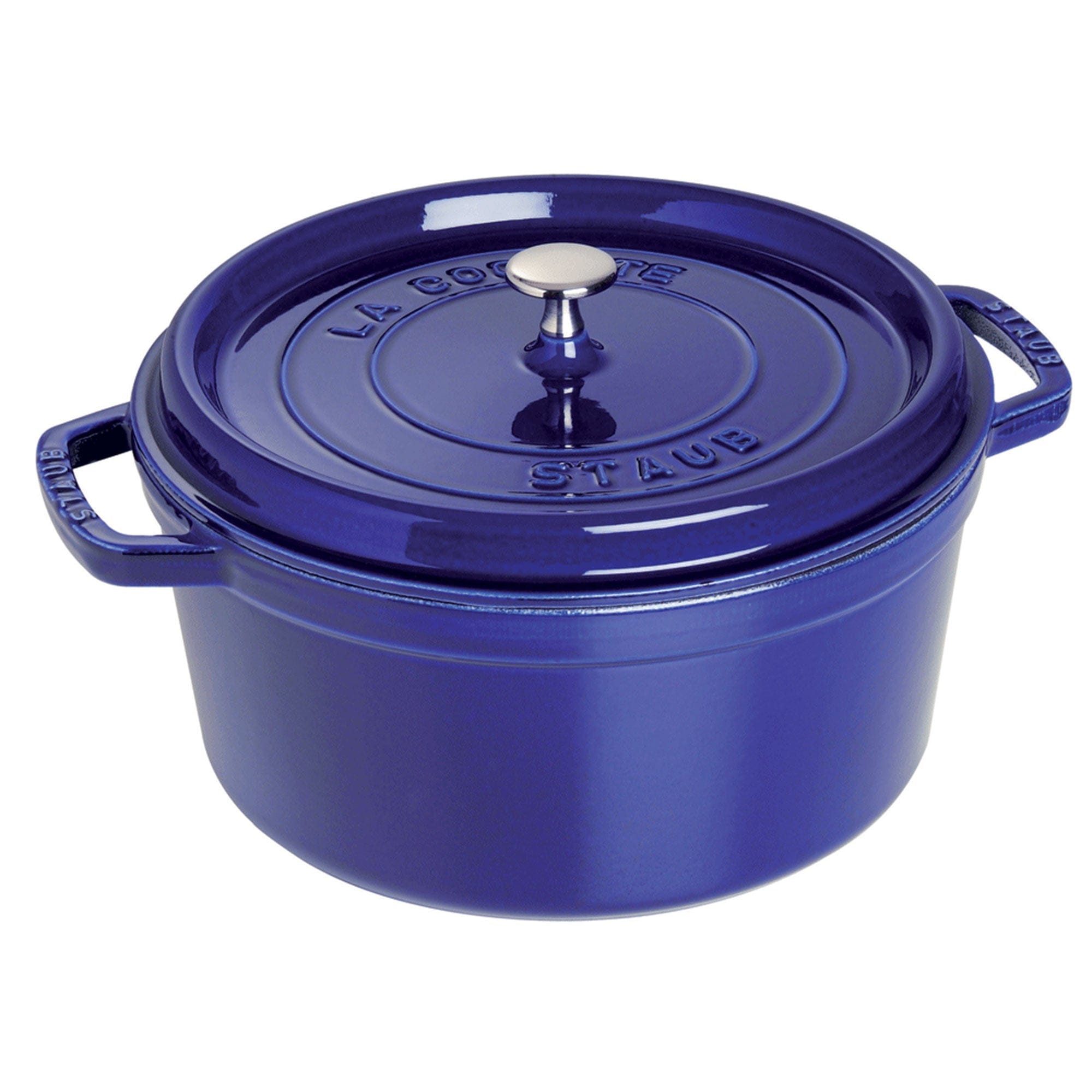 Staub Cast Iron 5.5-qt Round Cocotte - Dark Blue