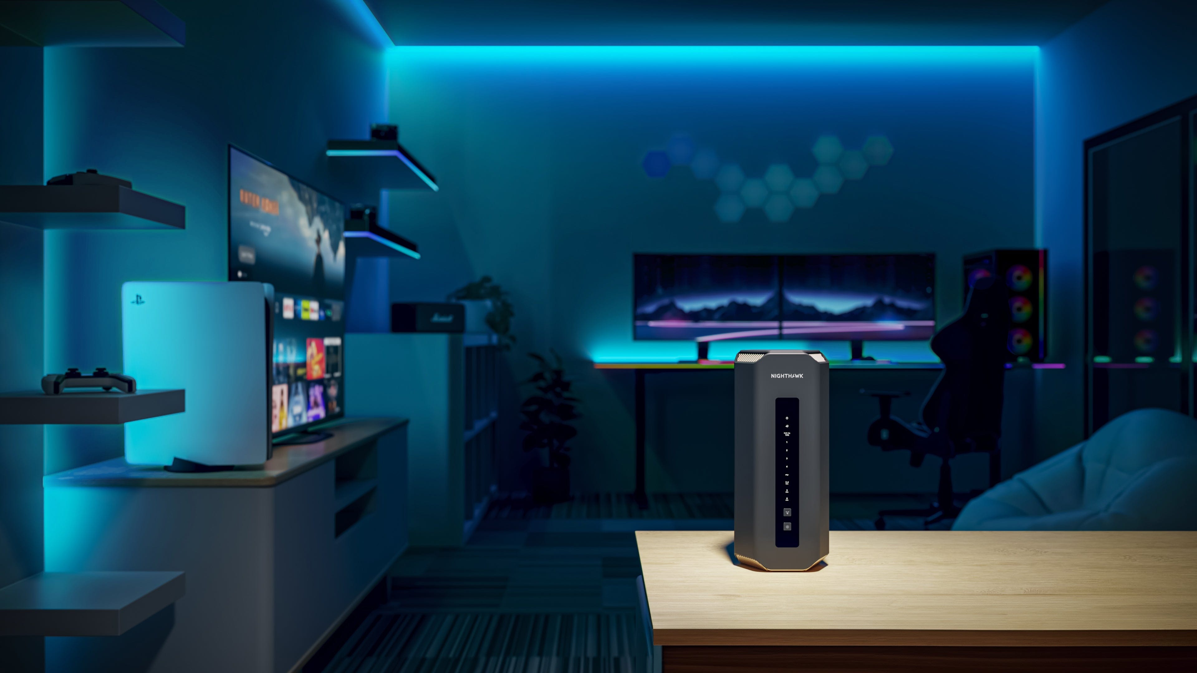 Netgear Nighthawk RS700S Tri-Band WiFi 7 Router, BE19000 Speed up to 19Gbps, 10 Gig Port, Covers Up to 3500 Sq. Ft., Black