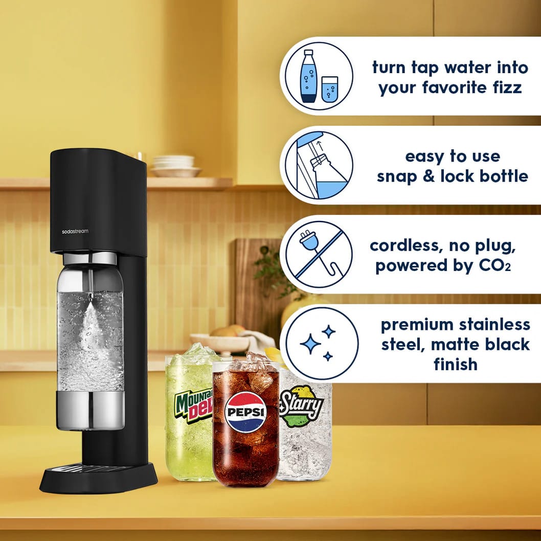 SodaStream Enso Sparkling Water Maker Starter Kit, Black
