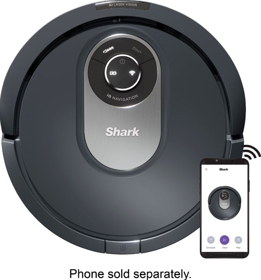 Shark RV2001 Smart Mapping, Scheduling, Pet Hair Pick Up, Logical Navigation Carpet AI Robot Vacuum, Black/Silver
