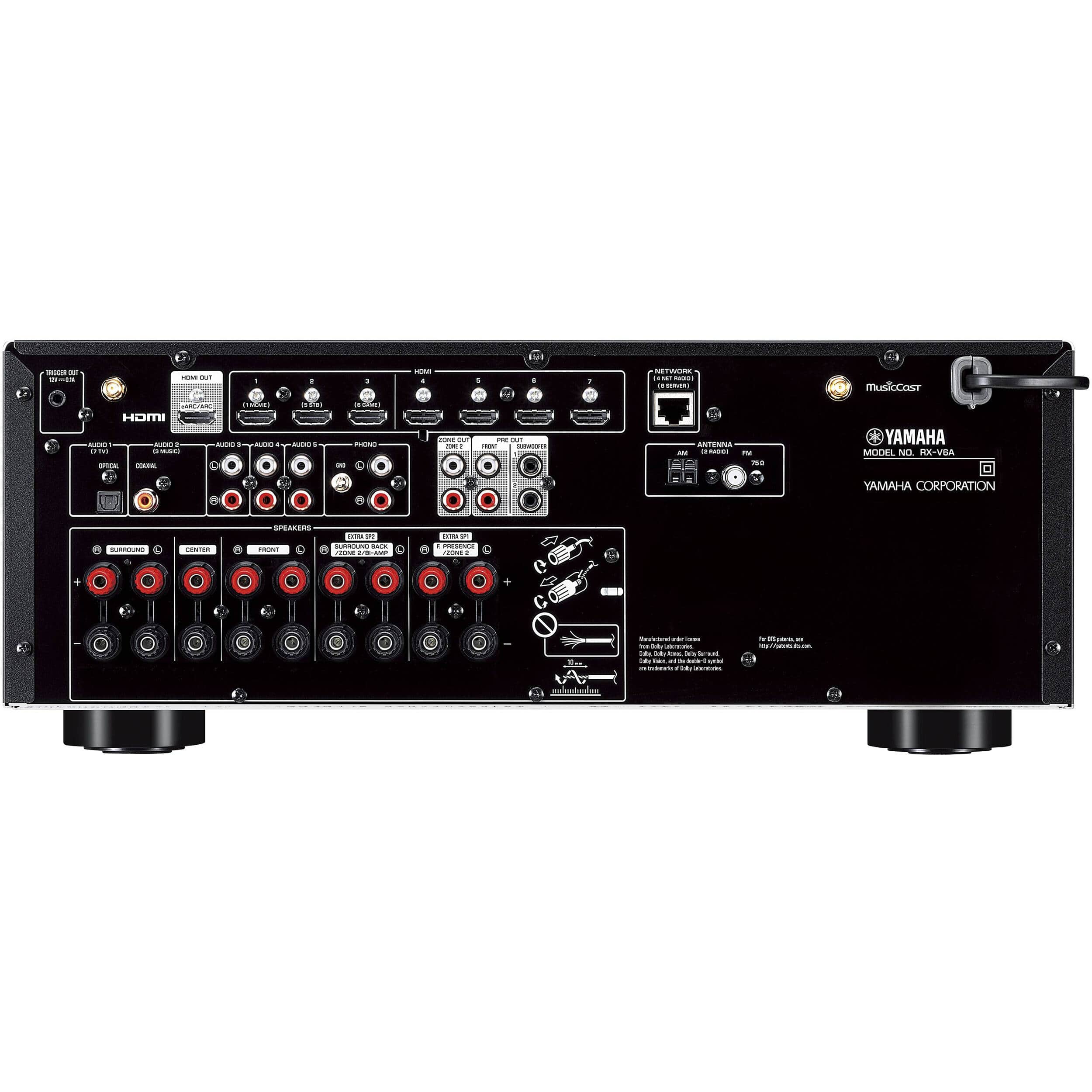 Yamaha RXV6ABL-RB 7.2-Ch. 100 Watt AV Receiver - Certified Refurbished