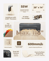 xTool P2S 55W CO₂ Laser Cutter, Smart Desktop Laser Engraver, Grey - Certified Refurbished