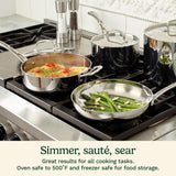 Cuisinart French Classic Tri-Ply Stainless Cookware 10 Piece Set, Silver