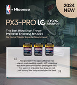 Hisense PX3-PRO Cinema Short Throw TriChroma Projector, 80" to 150" Diagonal, 4K UHD, 3000 ANSI Lumens - Certified Refurbished