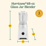 Cuisinart Hurricane® 48 oz Glass Jar Blender, white
