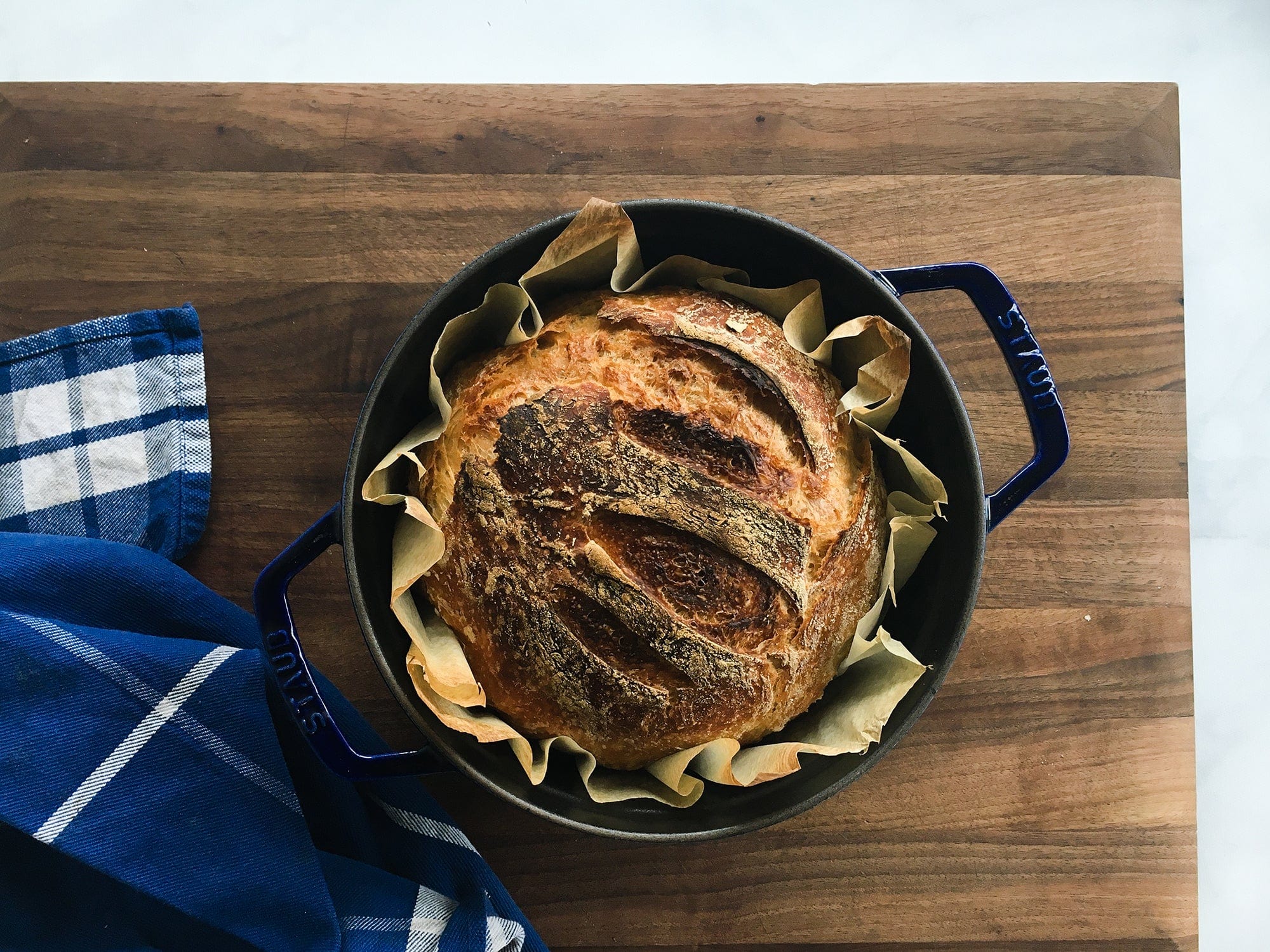 Staub Cast Iron 4-qt Round Cocotte - Dark Blue